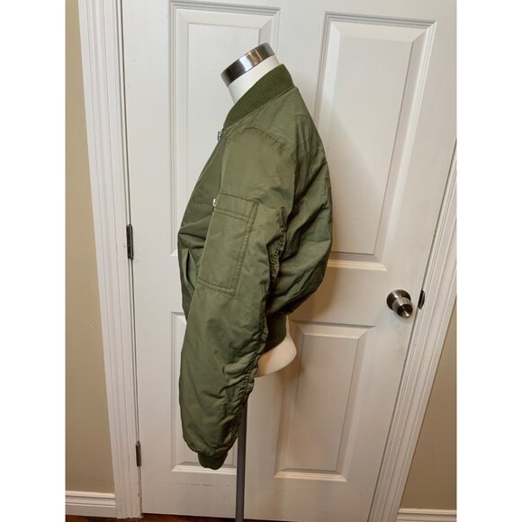 Madewell Army Green Bomber Zip-Up Jacket, Size Small, NWT! - Picture 3 of 5